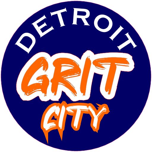 DETROIT GRIT CITY NAVY ORANGE DECAL