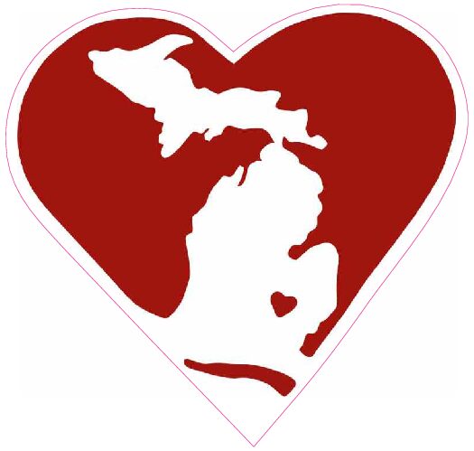 Heart of MICHIGAN DECAL
