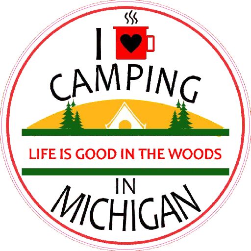 I LOVE CAMPING IN MICHIGAN DECAL