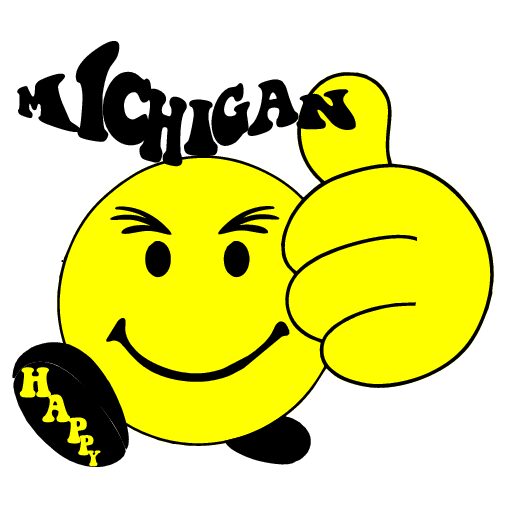 Michigan Happy w/smiley face